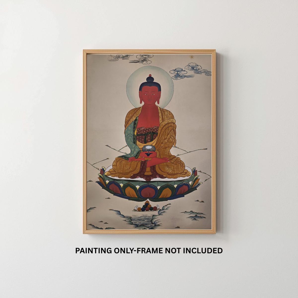 Amitabha Buddha Thangka Painting – Karma Kadri Style | Hand-Painted Tibetan Buddhist Art