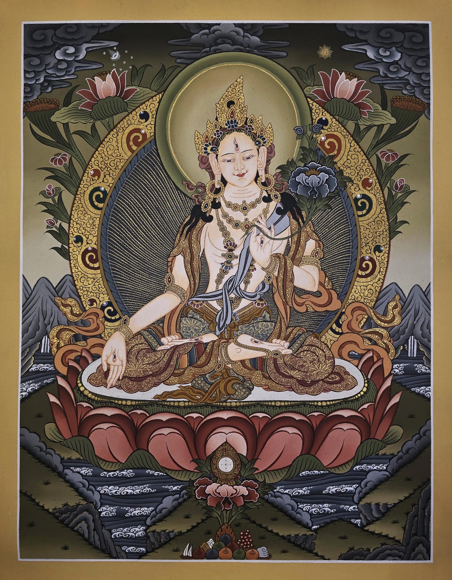 White Tara Thangka – Hand-Painted Masterpiece | Mother of All Buddhas Tibetan Art