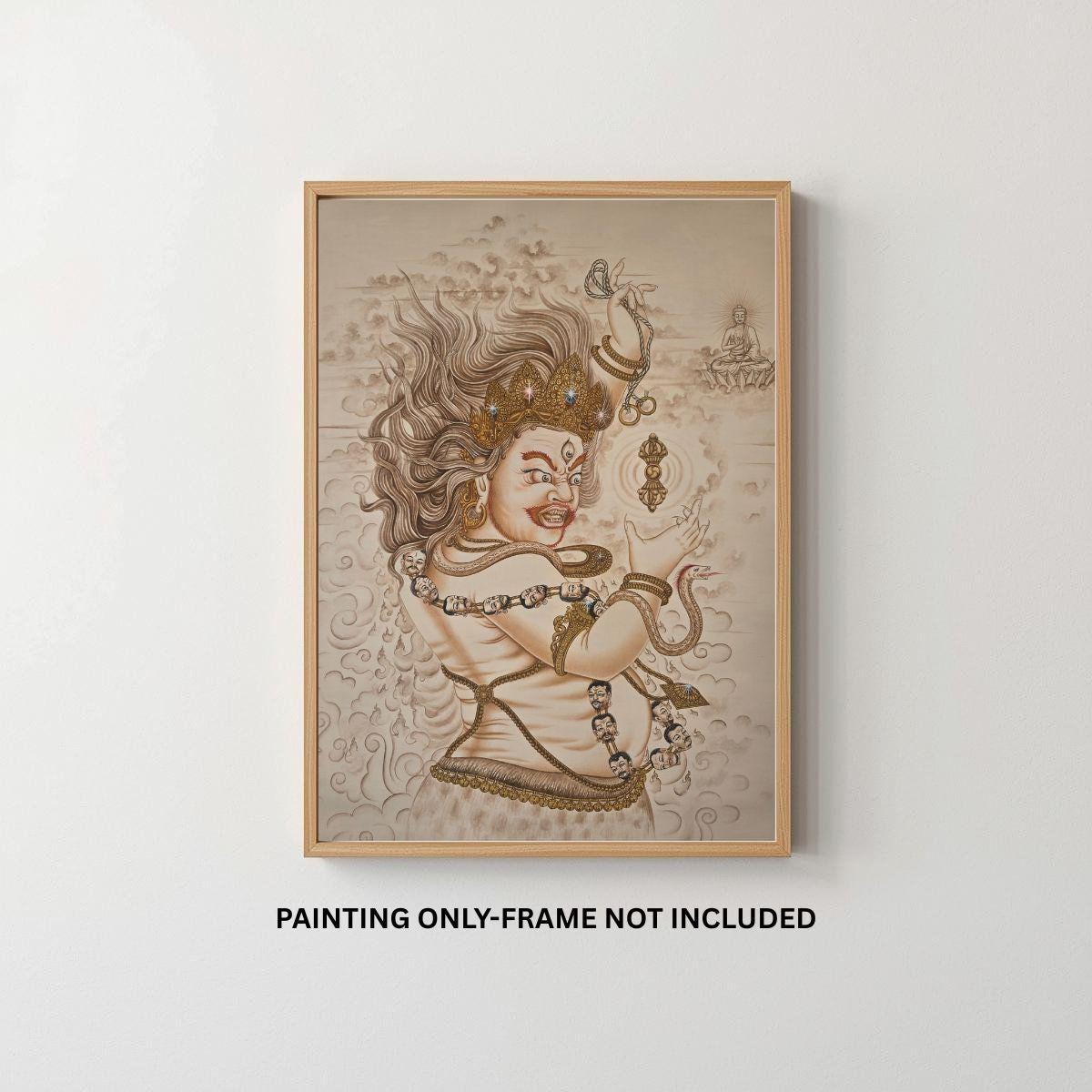 Original Hand-painted Masterpiece Dharmapala Vajrapani  Newari Paubha Thangka Painting from Nepal