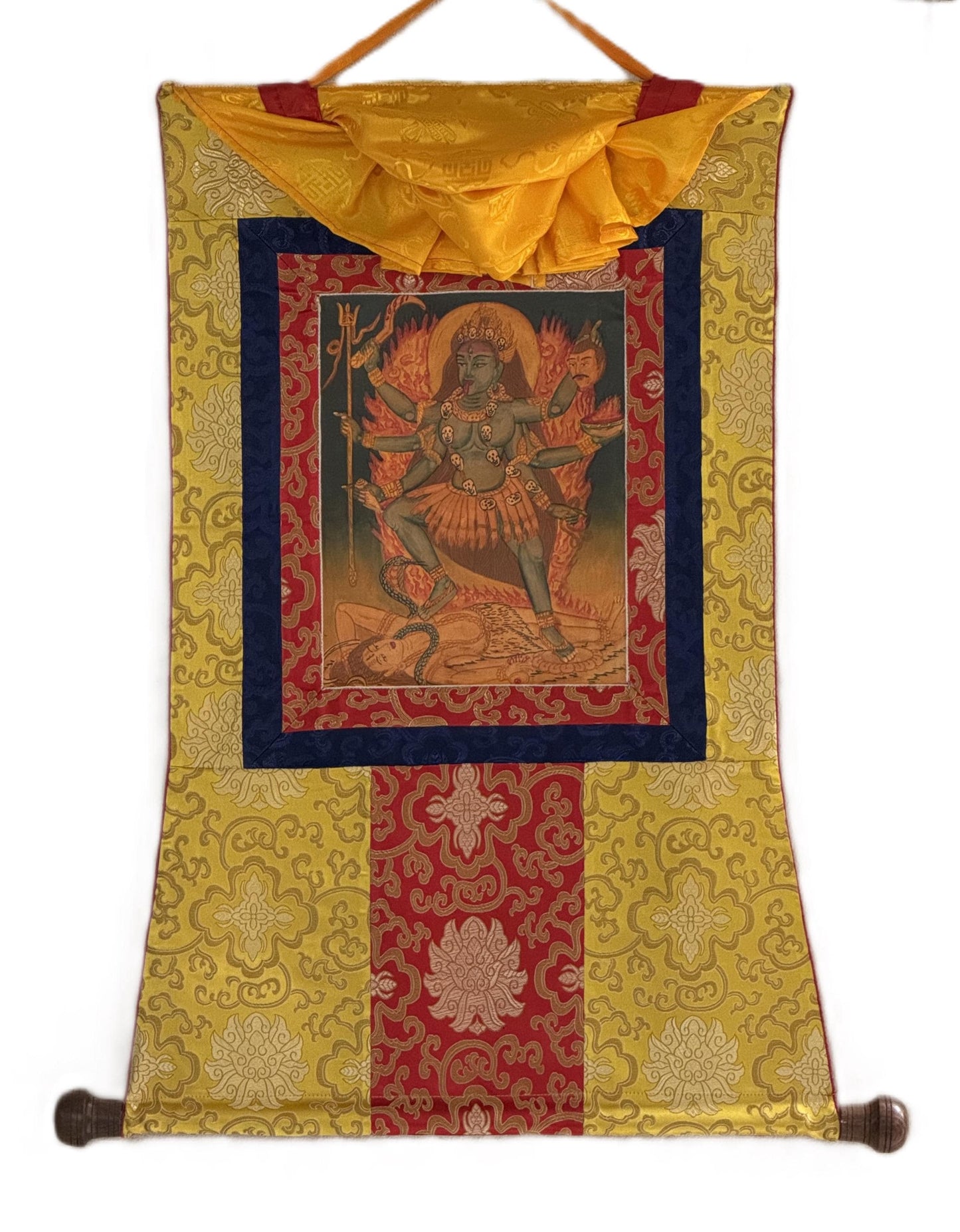 Goddess Kali Thangka Painting | Hand-Painted Hindu Art
