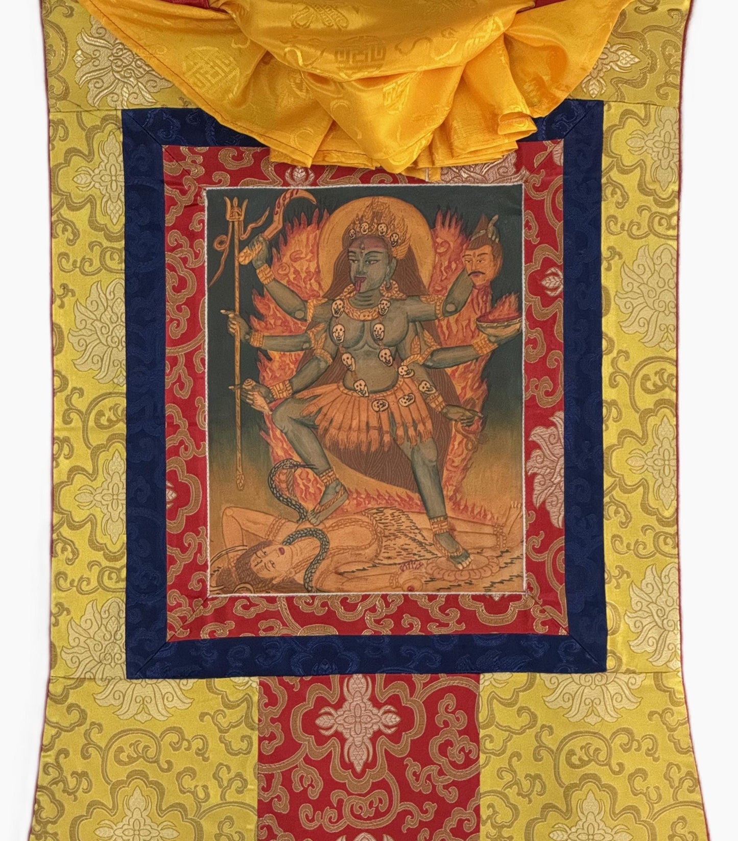 Goddess Kali Thangka Painting | Hand-Painted Hindu Art