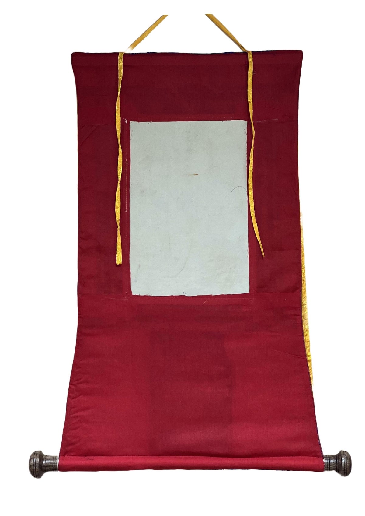 Hand-Painted Samatha Meditation Thangka | Nine Stage Elephant Path Meditation Art with Silk Brocade