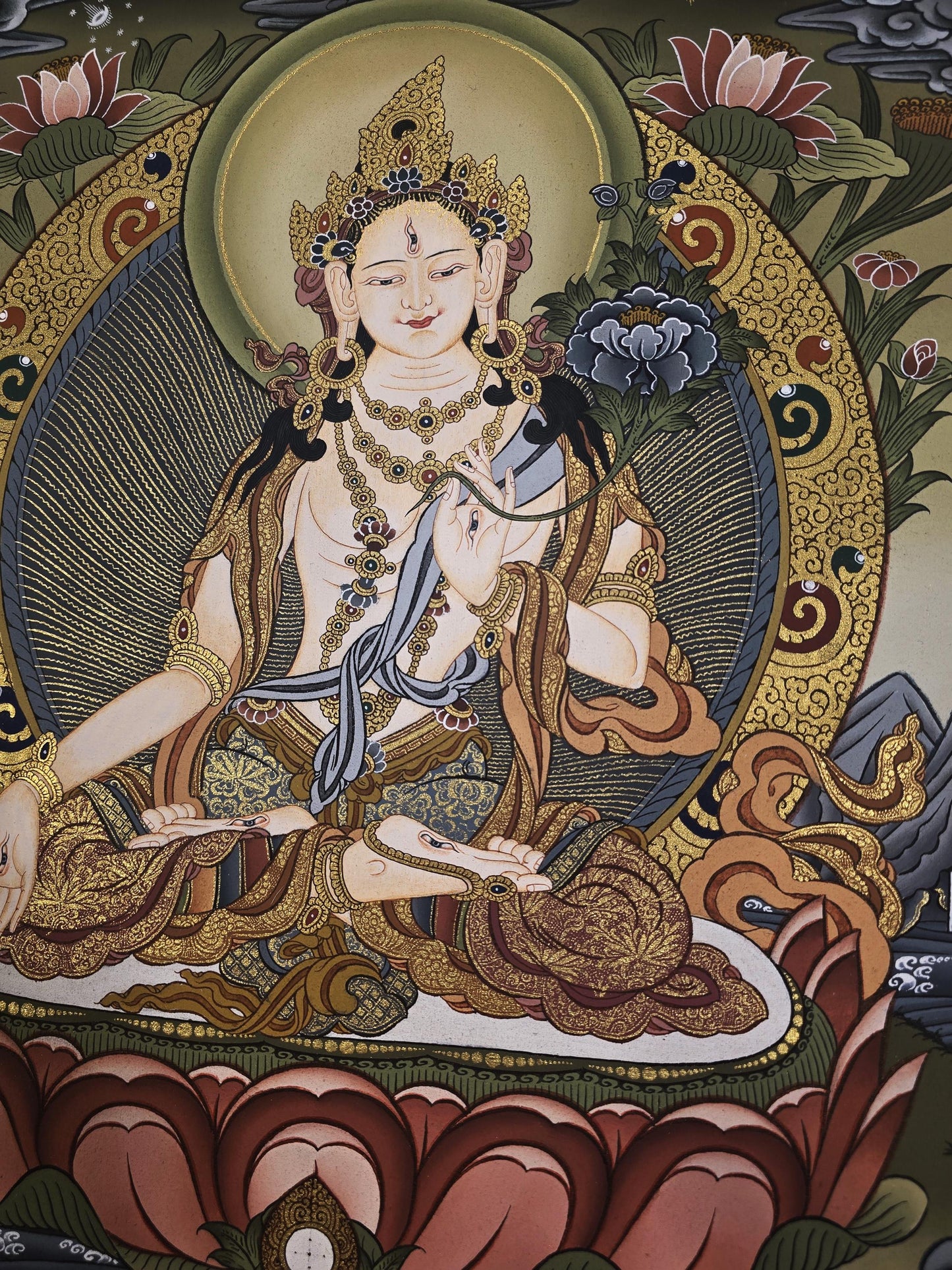 White Tara Thangka – Hand-Painted Masterpiece | Mother of All Buddhas Tibetan Art