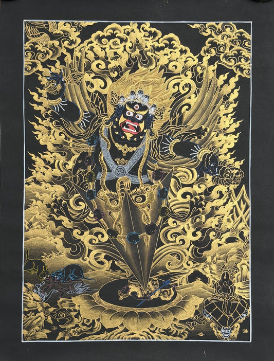 Hand-Painted Dorje Phurba Thangka | Tibetan Vajra Nail Ritual Art, Spiritual Empowerment