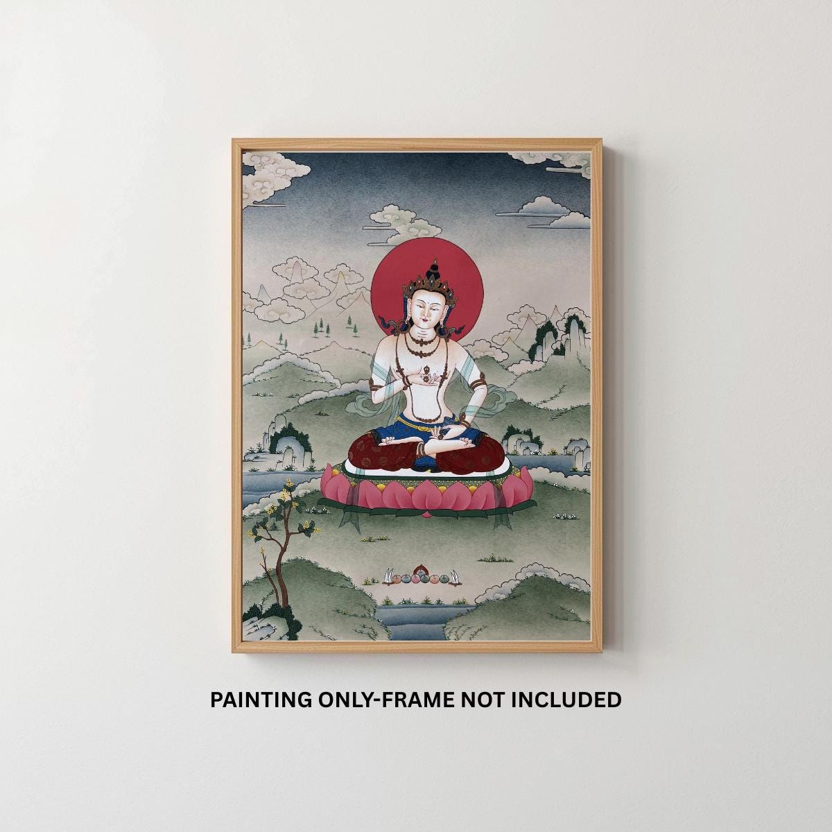 Vajrasattva Thangka – Lama Blessed Karma Gadri Style | Hand-Painted Tibetan Buddhist Art