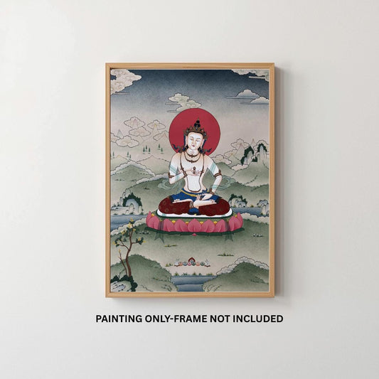 Vajrasattva Thangka – Lama Blessed Karma Gadri Style | Hand-Painted Tibetan Buddhist Art