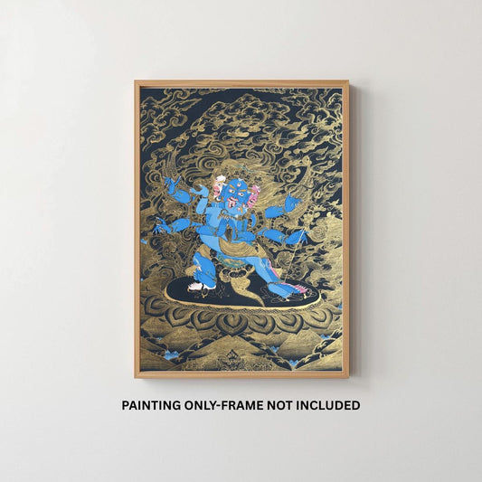 Vajrakilaya Thangka with Consort | Master Hand-Painted Tibetan Wrathful Deity Art
