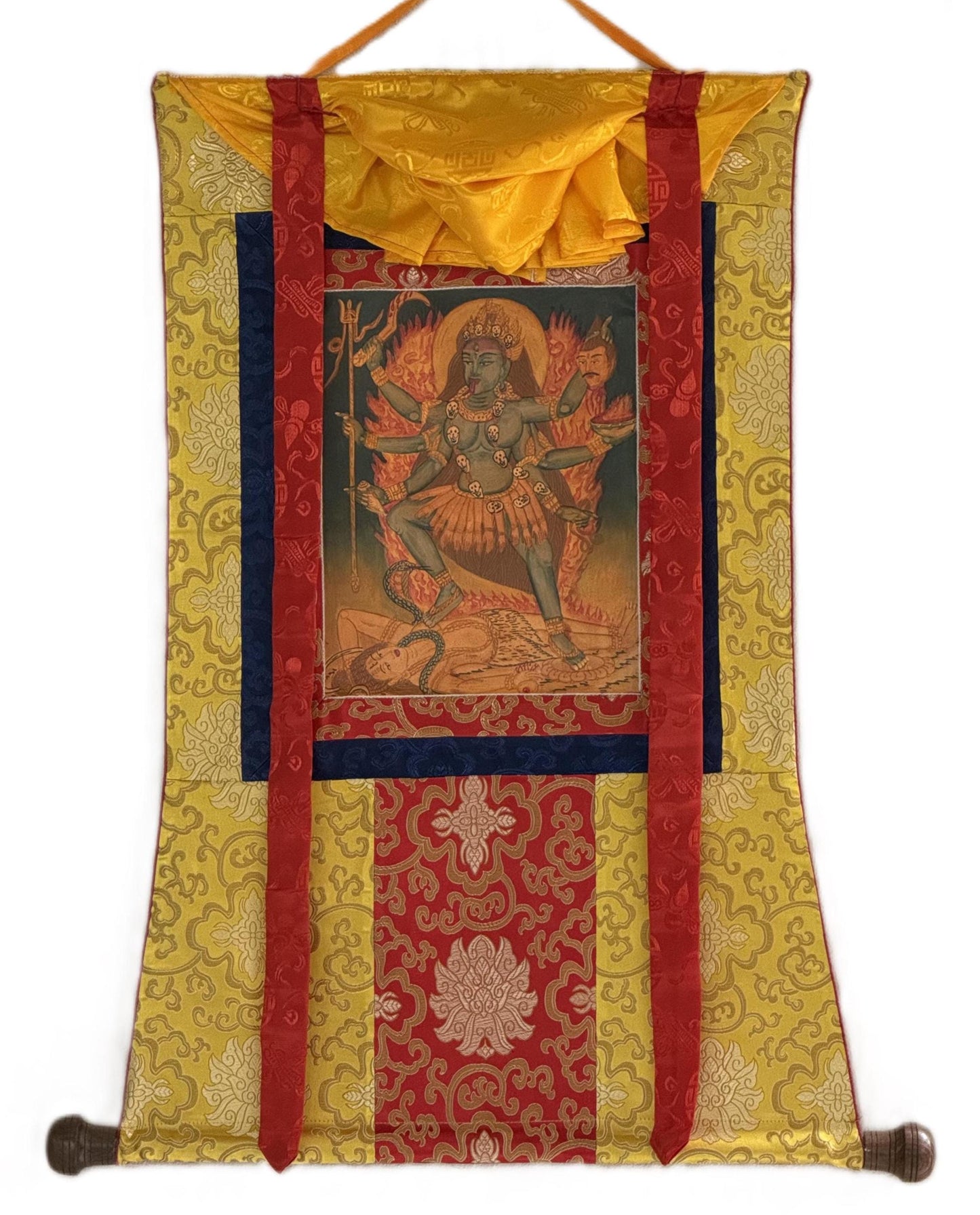 Goddess Kali Thangka Painting | Hand-Painted Hindu Art