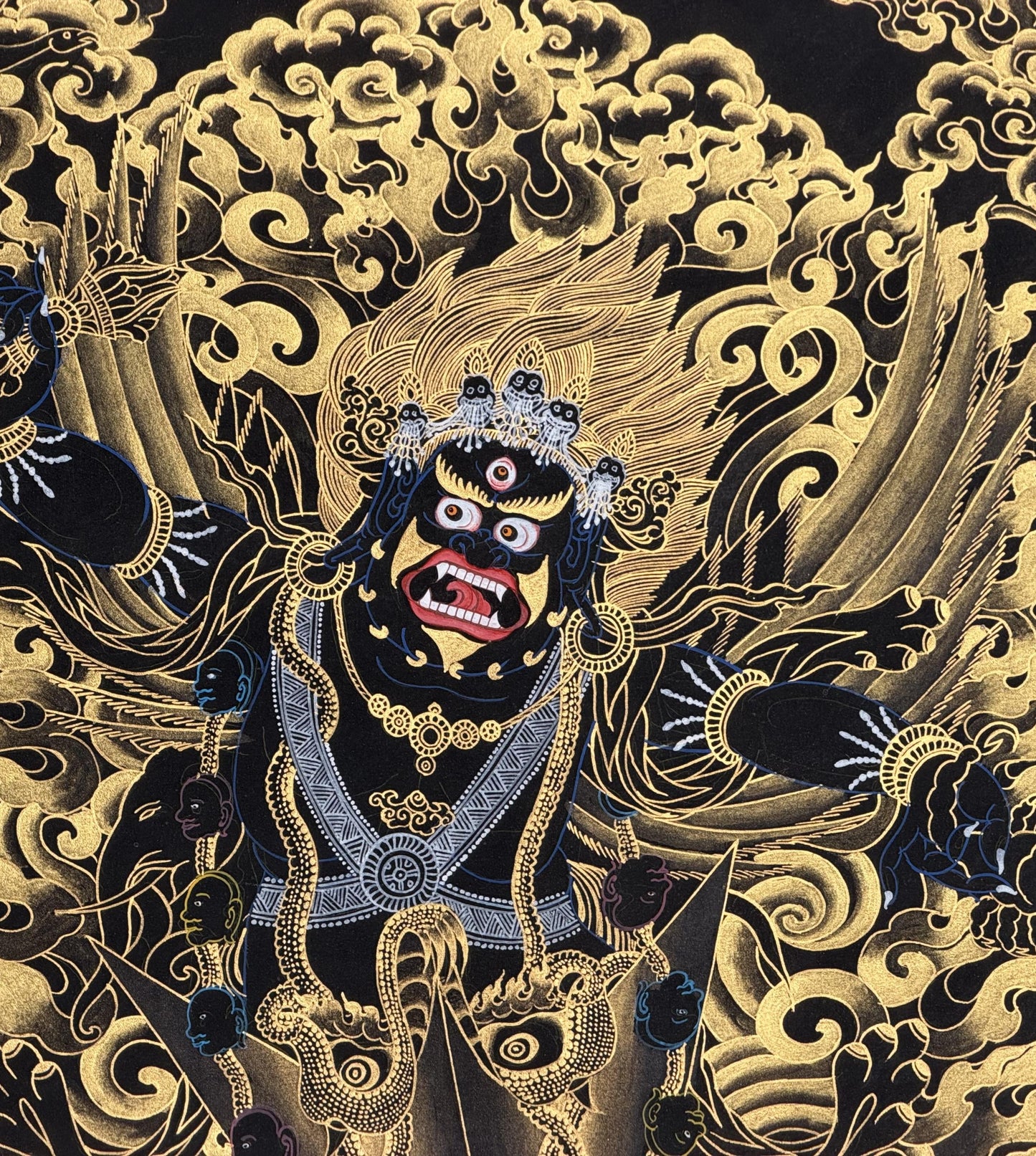 Hand-Painted Dorje Phurba Thangka | Tibetan Vajra Nail Ritual Art, Spiritual Empowerment