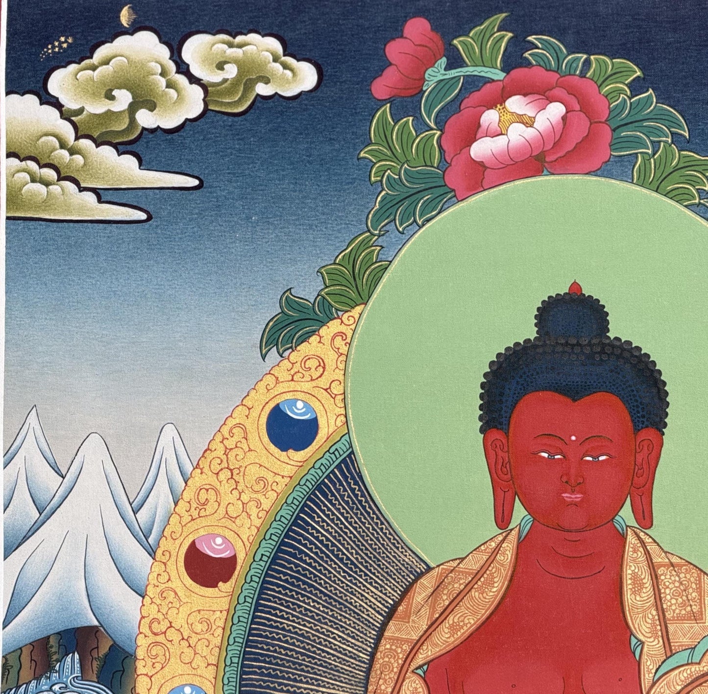 Amitabha Buddha Thangka | Hand-Painted Tibetan Pure Land Art