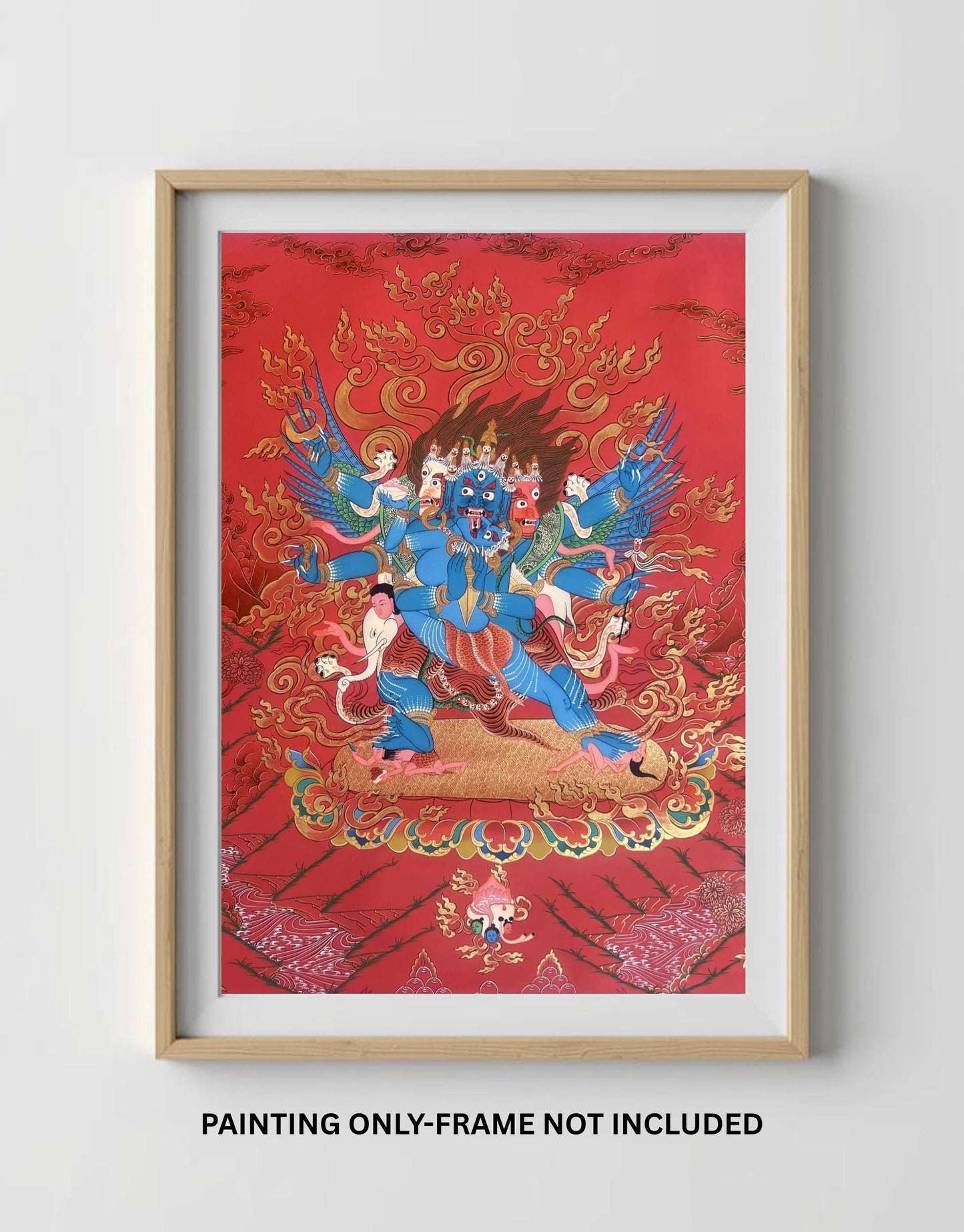 Large Vajrakilaya Tibetan Thangka Painting – Masterpiece Buddhist Art, Spiritual Decor, Handcrafted Art