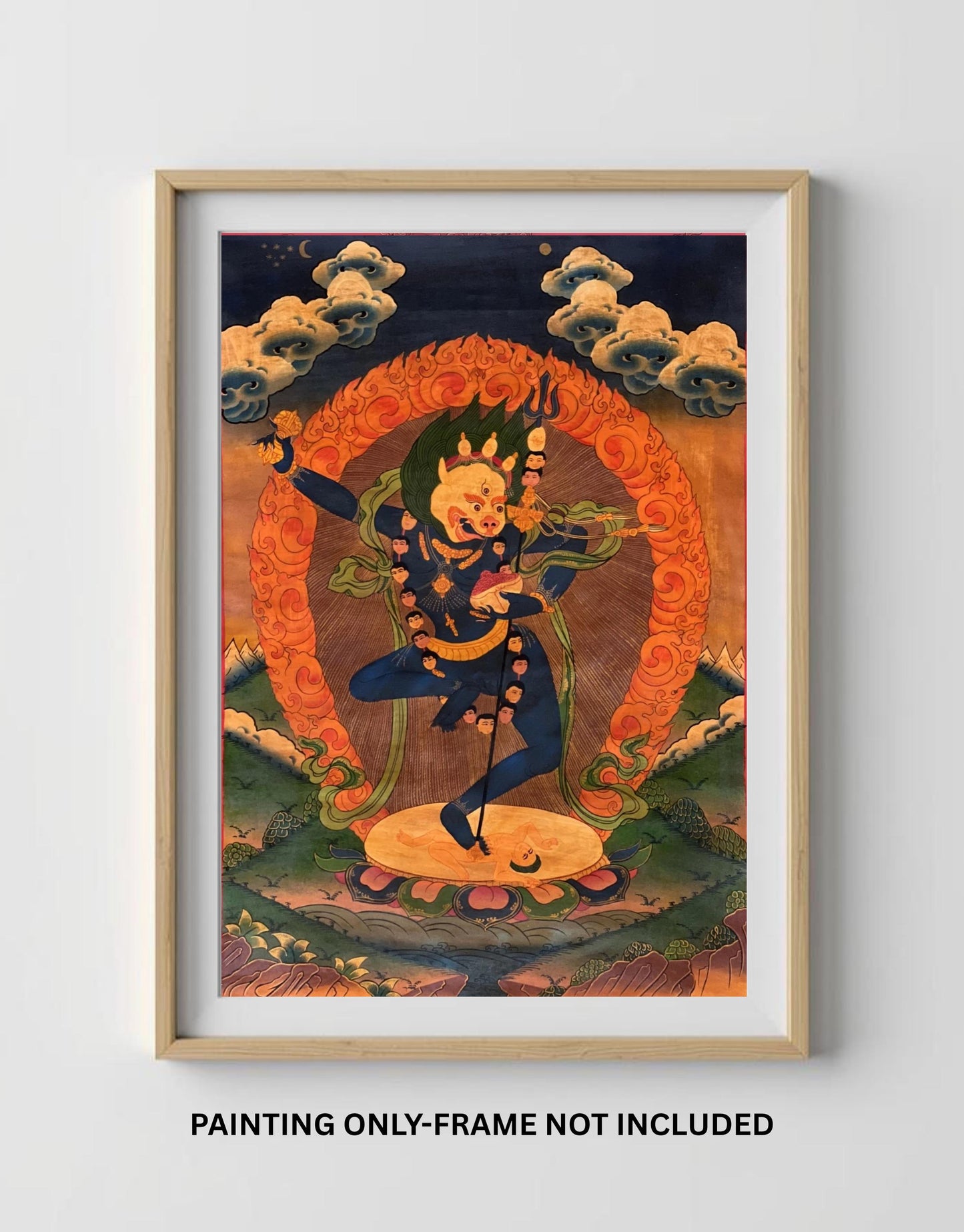 Simhamukhi Vajrayogini Thangka | Lion-Faced Dakini Hand-Painted Tibetan Tantric Art with Silk Brocade