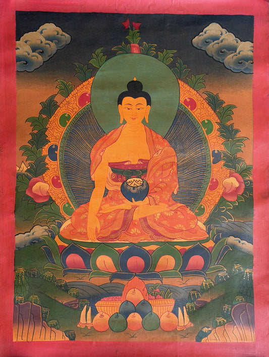 Hand-Painted Shakyamuni Buddha Thangka | Tibetan Meditation Art, Nepal