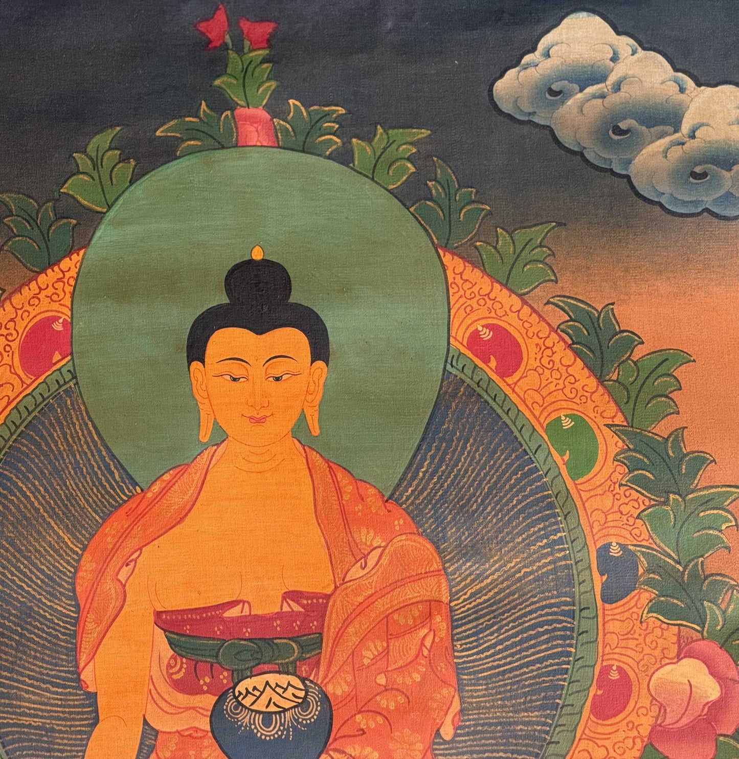 Hand-Painted Shakyamuni Buddha Thangka | Tibetan Meditation Art, Nepal