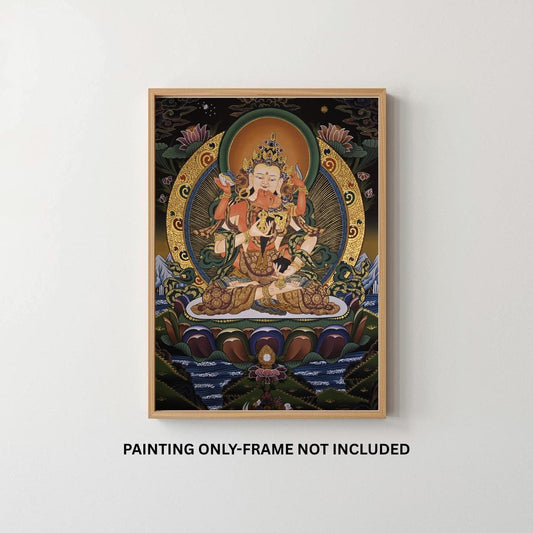 Hand-Painted Vajrasattva Thangka - Tibetan Buddhist Purification Deity  - Traditional Tantric Art- 24 K Gold Art
