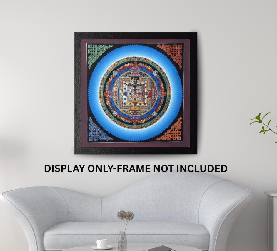 Kalachakra Mandala Thangka | Hand-Painted Tibetan Art | Rainbow Lotus Mandala | Buddhist Wall Decor