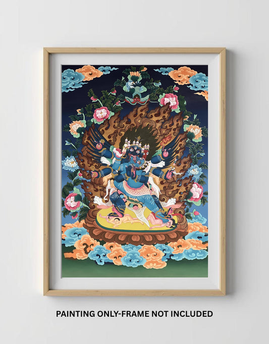 Hand-Painted Vajrakilaya Thangka Art | Tibetan Tantric Deity Painting