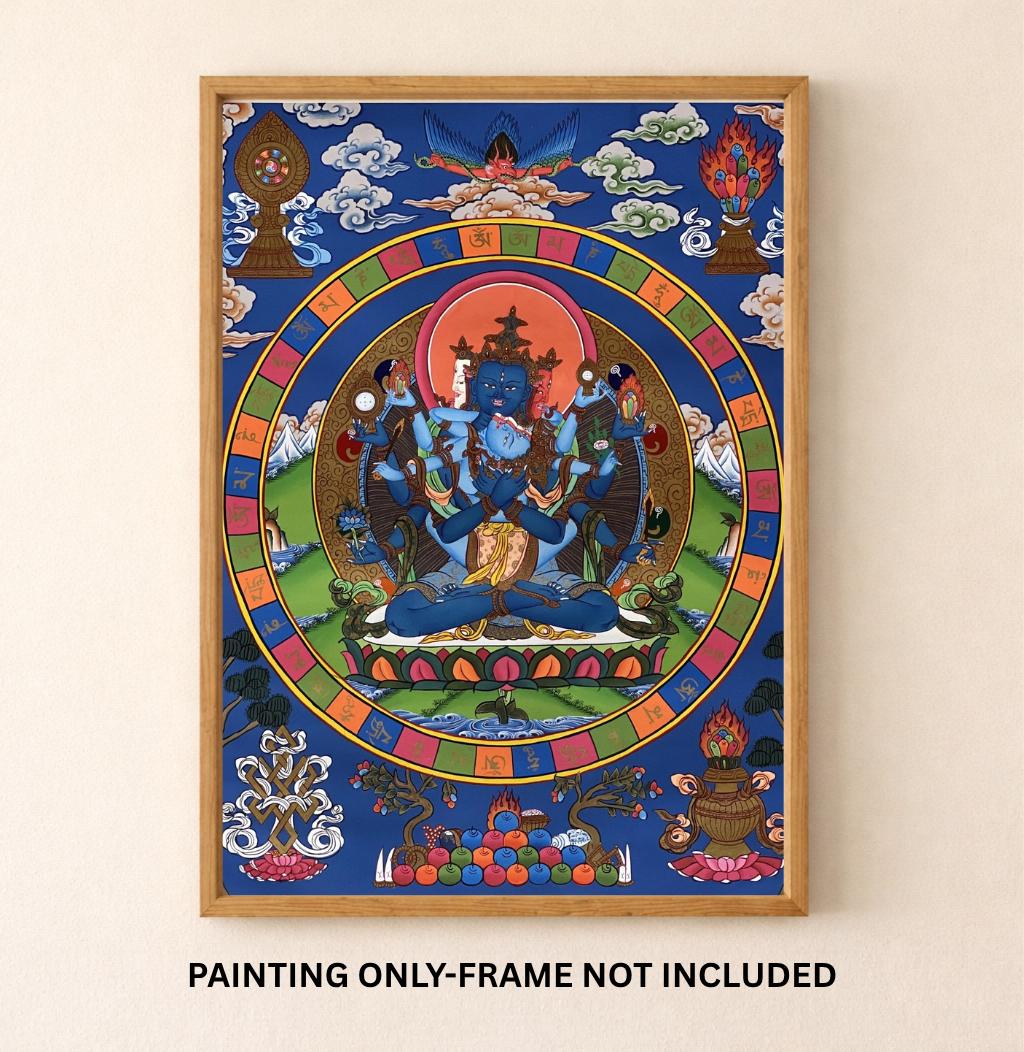 Guhyasamaja Thangka Painting | 24K Gold, Tibetan Buddhist Art