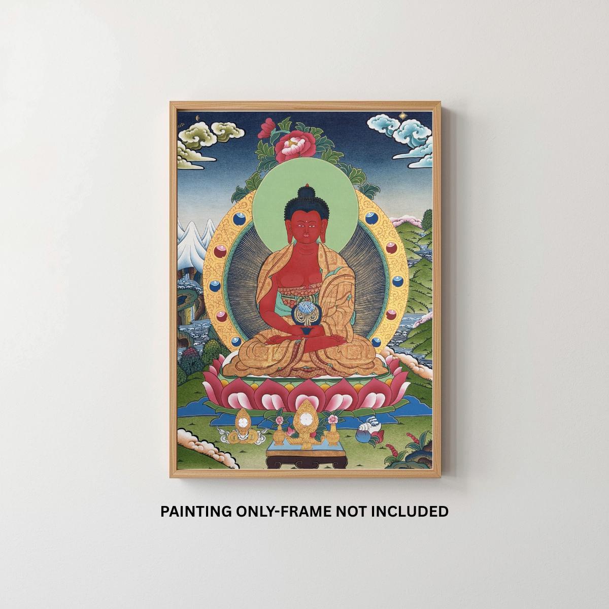 Amitabha Buddha Thangka | Hand-Painted Tibetan Pure Land Art