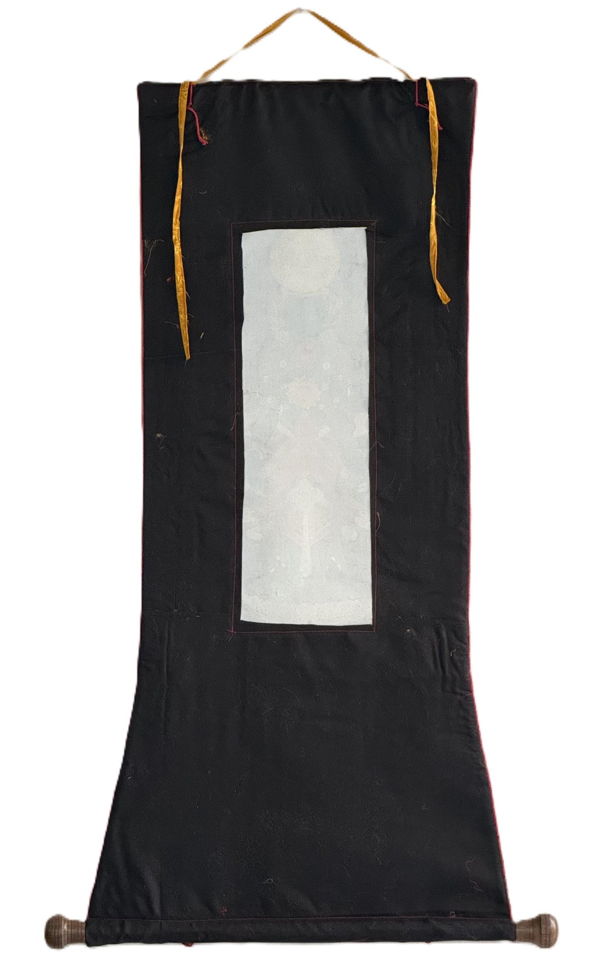 Seven Chakra Kundalini Tibetan Thangka Painting with Silk Brocade