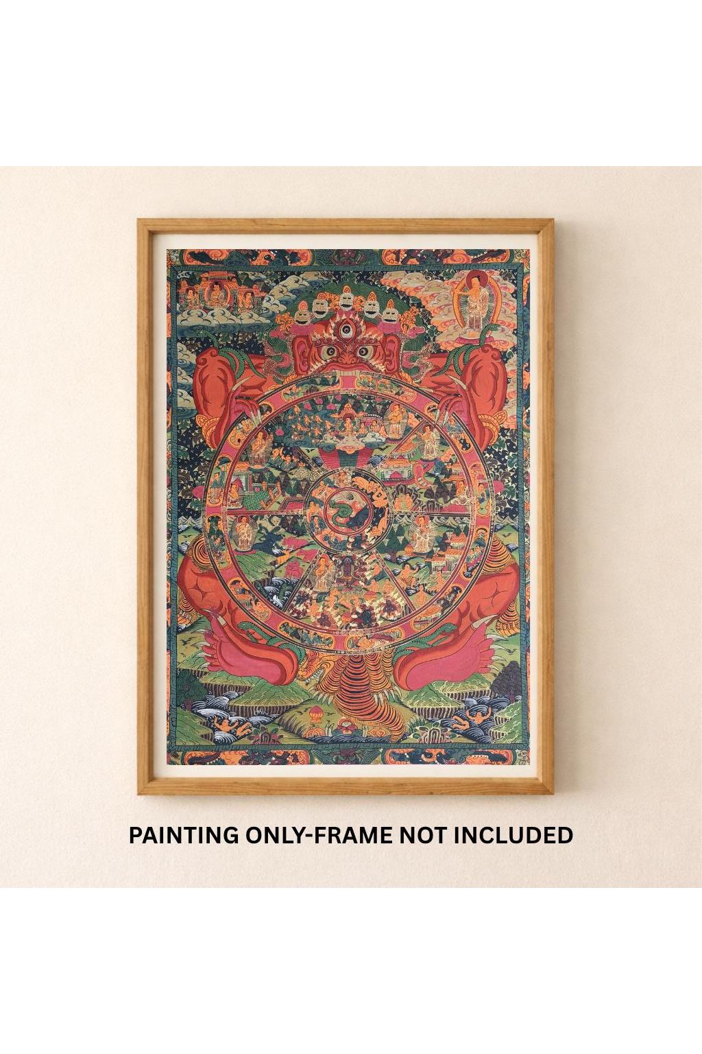 Hand-Painted Wheel of Life Thangka Painting: Tibetan Buddhist Mandala Art