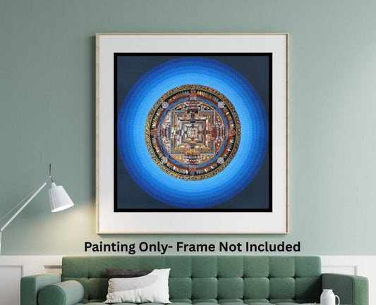 Kalachakra Mandala Tibetan Thangka Painting | Hand Painted Buddhist Mandala | Meditation Art | Silk Brocade Option