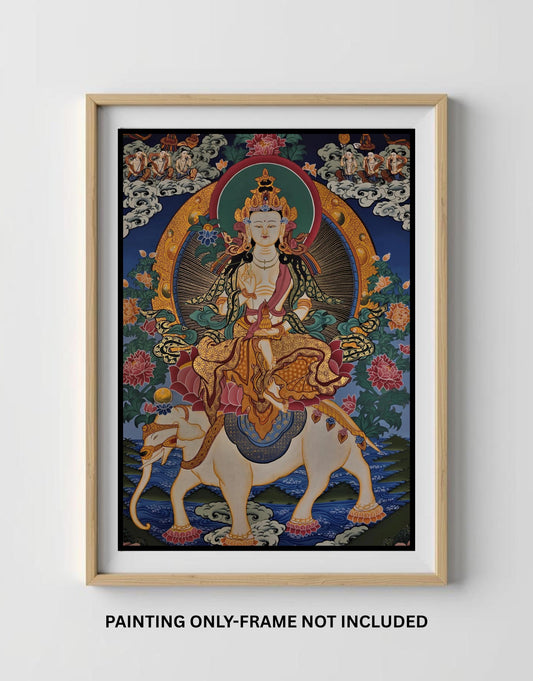 Hand-Painted Kindness Buddha Thangka – Tibetan Art from Nepal (18x27 Inch)