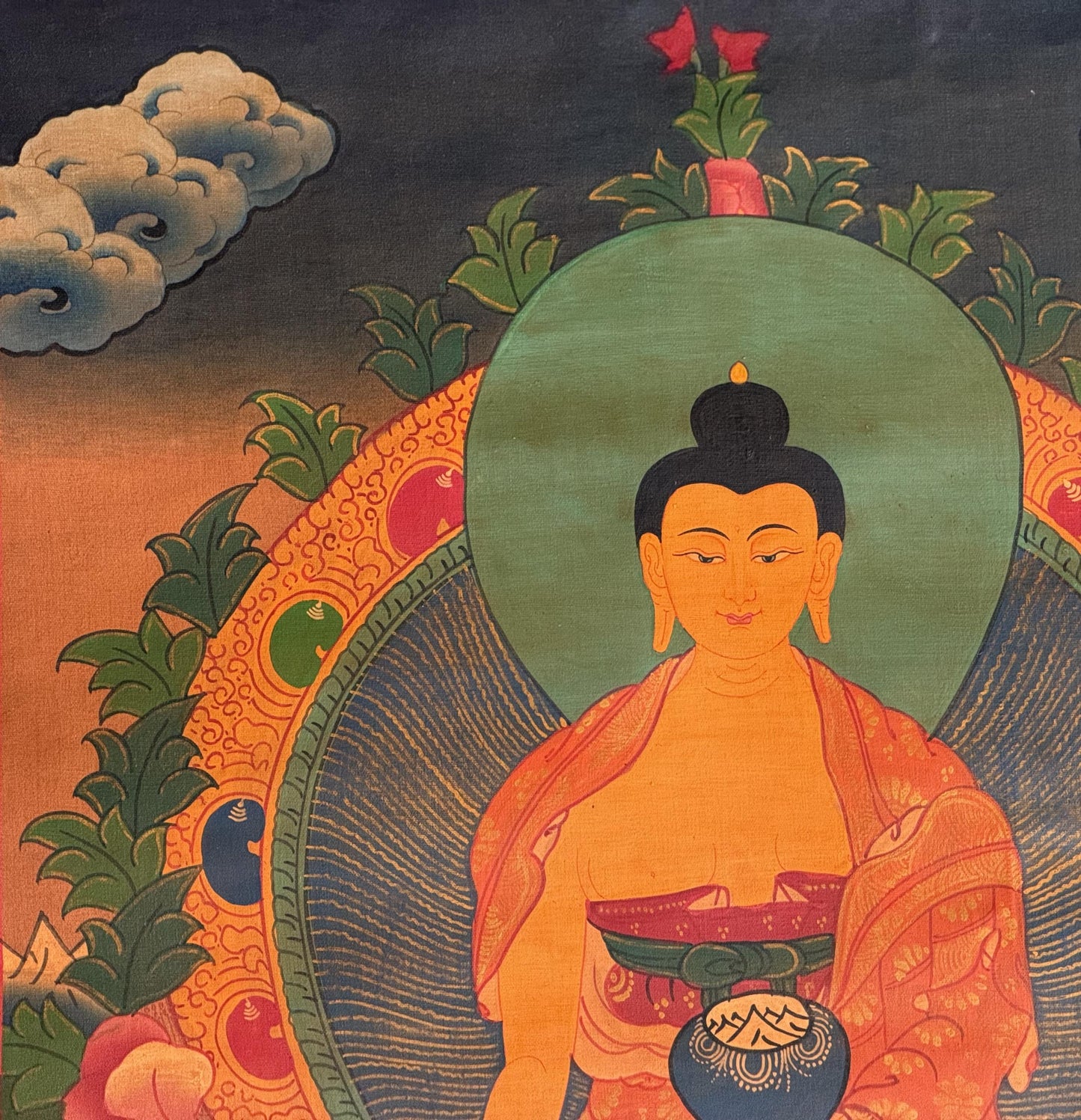 Hand-Painted Shakyamuni Buddha Thangka | Tibetan Meditation Art, Nepal