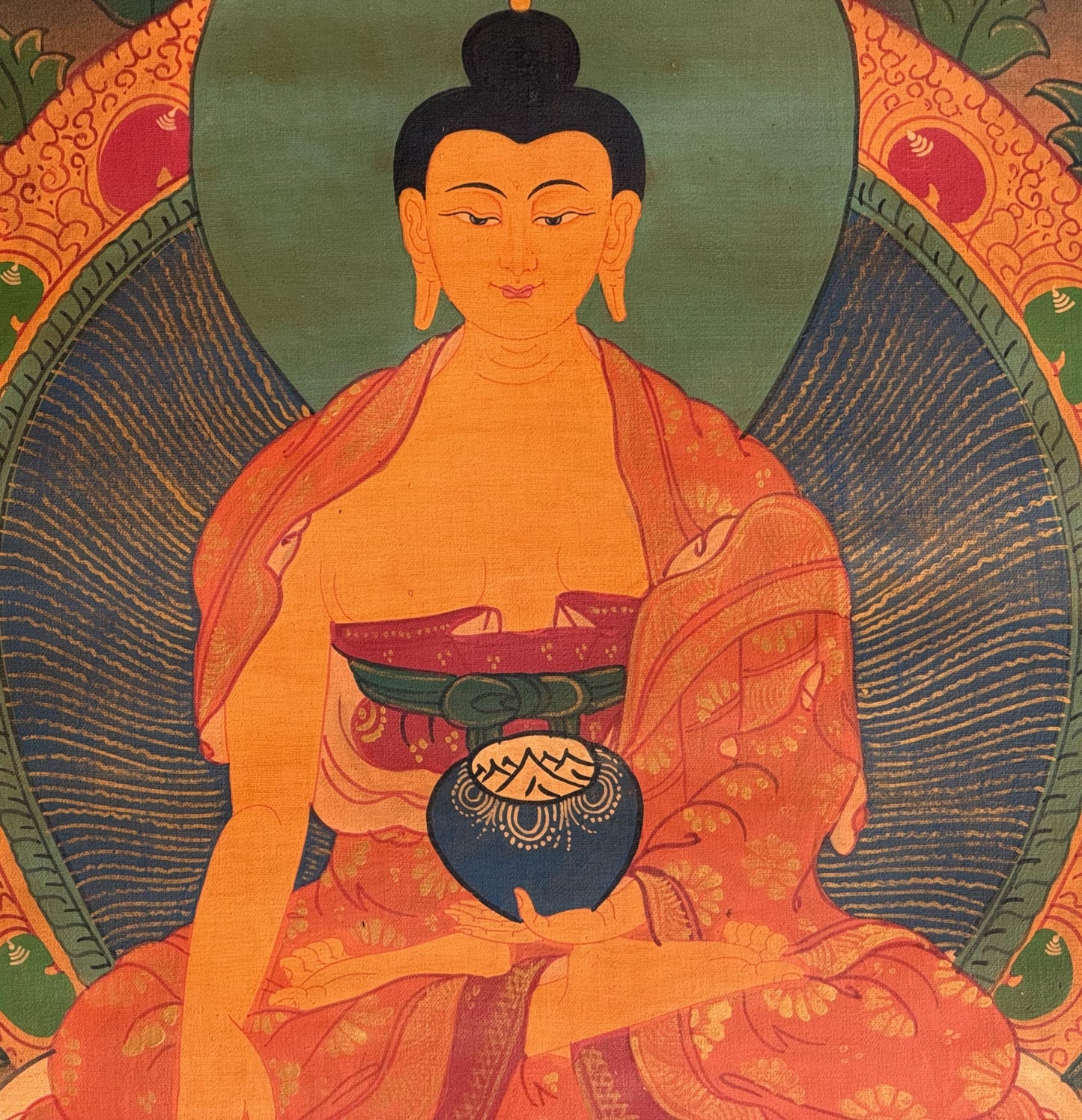 Hand-Painted Shakyamuni Buddha Thangka | Tibetan Meditation Art, Nepal