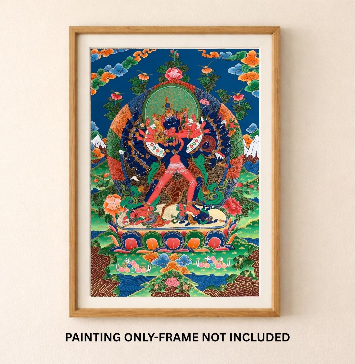 Kalachakra with Consort Vishvamata Thangka Painting - Tibetan Buddhist Yab-Yum Art