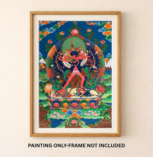 Kalachakra with Consort Vishvamata Thangka Painting - Tibetan Buddhist Yab-Yum Art