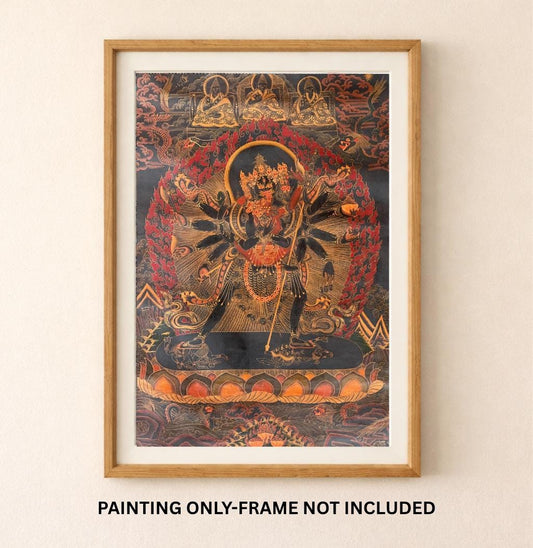 Rare Hand-Painted Tibetan Thangka – Kalachakra & Vishvamata in Union