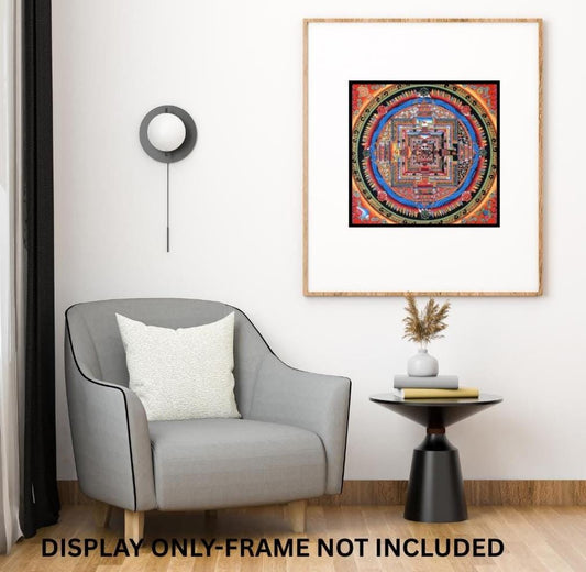 Kalachakra Mandala Tibetan Thangka – Hand-Painted Wheel of Time Sacred Art