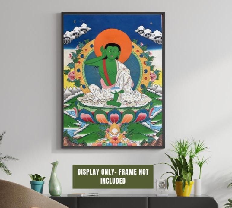 Milarepa – Tibetan Yogi of Transformation | Original Hand-Painted Thangka | Buddhist Art
