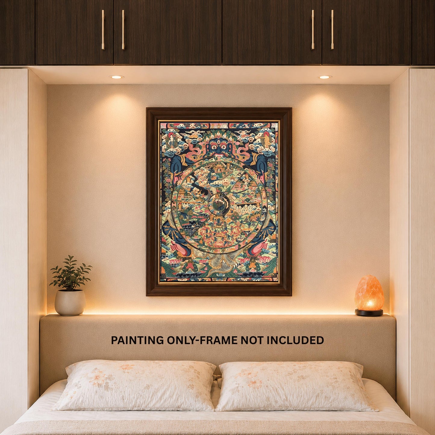 Large Wheel of Life Thangka | Hand-Painted Tibetan Mandala Art