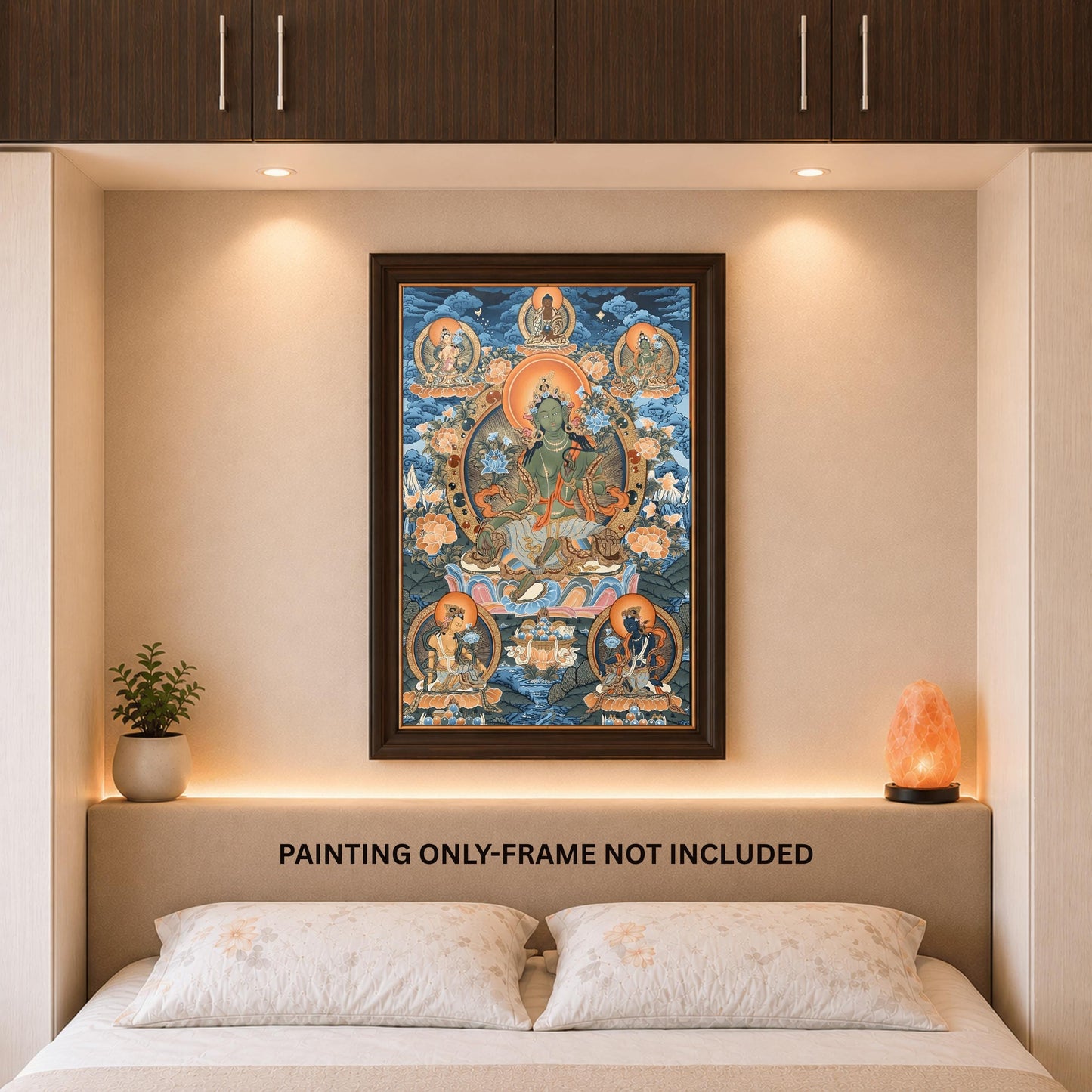Green Tara Thangka Painting: Hand-Painted Tibetan Goddess Art, 26x39