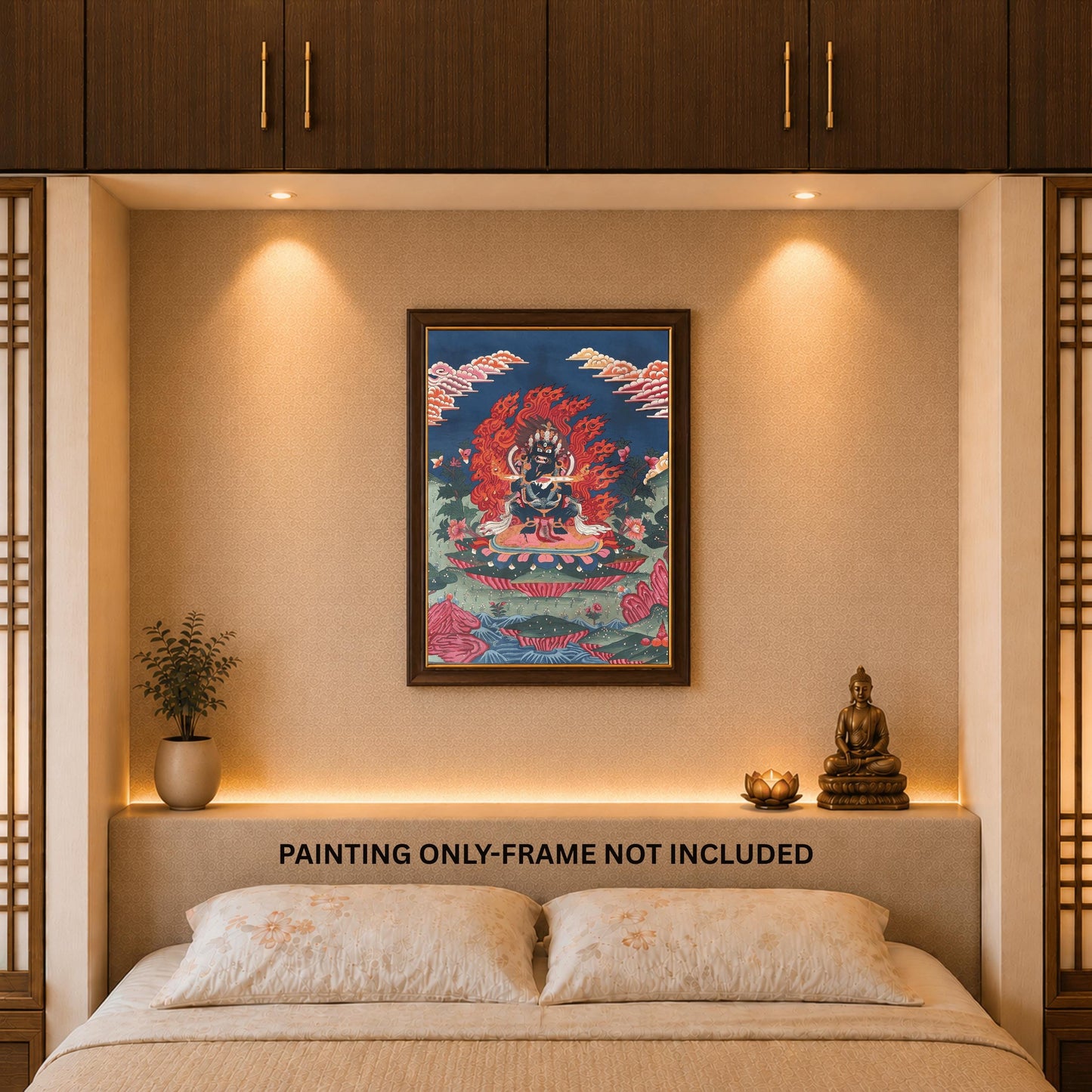 Two-Armed Mahakala Thangka Painting | Tibetan Buddhist Guardian Deity Art | Smoky Finish