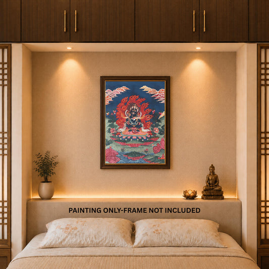 Two-Armed Mahakala Thangka Painting | Tibetan Buddhist Guardian Deity Art | Smoky Finish