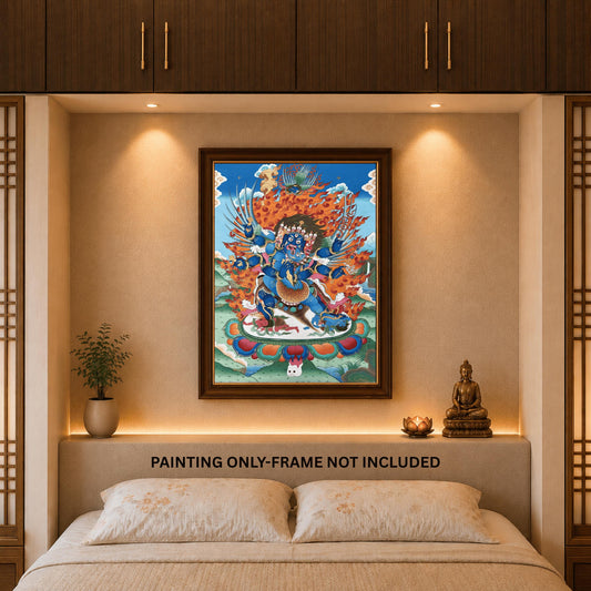 Hand-painted Vajrakilaya Thangka: Dorje Phurba, Tibetan Buddhist Art