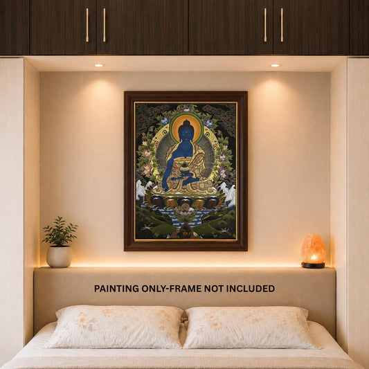 Hand-Painted Original Samantabhadra (Buddha Shakti) Thangka – Tibetan Gold Masterpiece for Meditation & Spiritual Decor