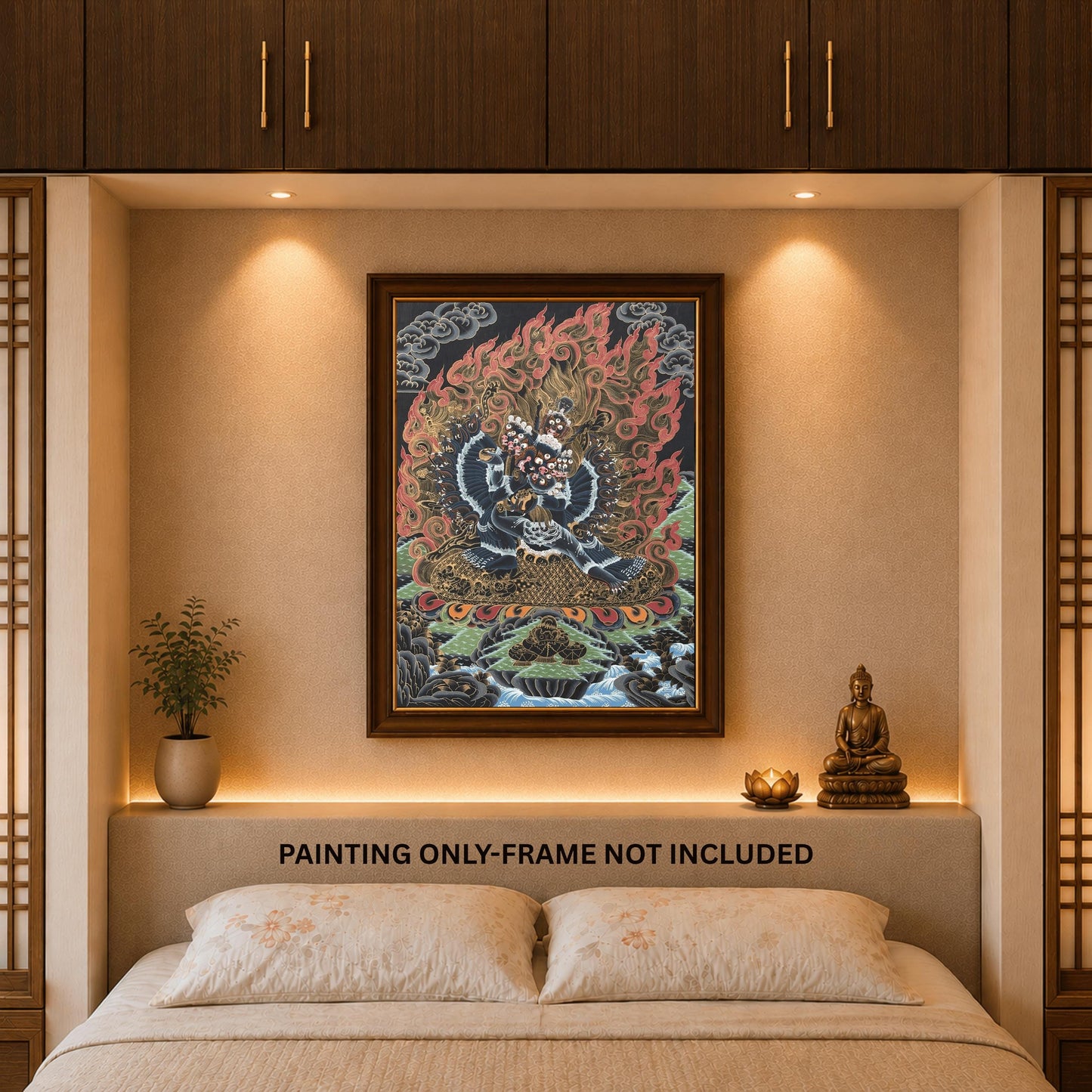 Hand-Painted Yamantaka Thangka, Tibetan Buddhist Wrathful Deity Painting
