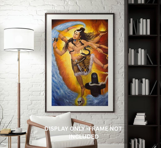 Shiva Nataraja Acrylic Painting • Hindu Art • Lord Shiva Wall Decor • Cosmic Dance  Canvas
