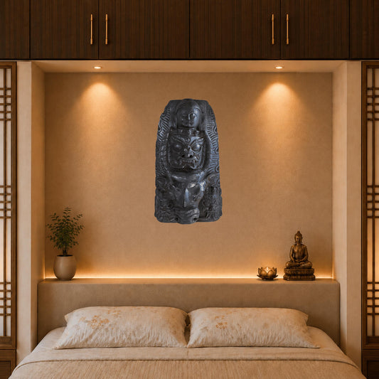 Tibetan Yamantaka Mask Vajrabhairava Buffalo Head Wooden Wall Hanging Wrathful Deity Buddhist Art