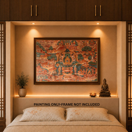 Buddha Life Story Thangka | 24K Gold Old Smoky Tibetan Buddhist Masterpiece