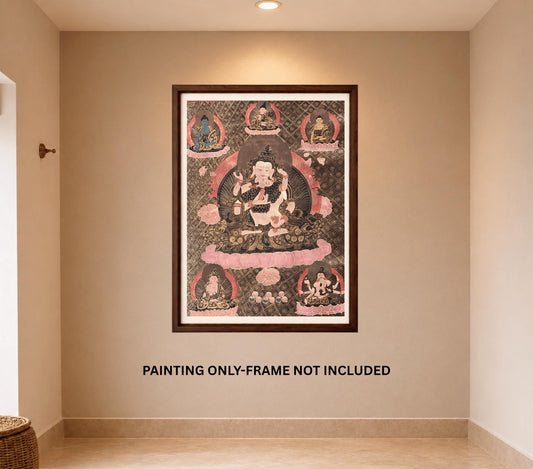 Vajrasattva Shakti Thangka | Hand-Painted Oil Varnished Tibetan Tantra Art
