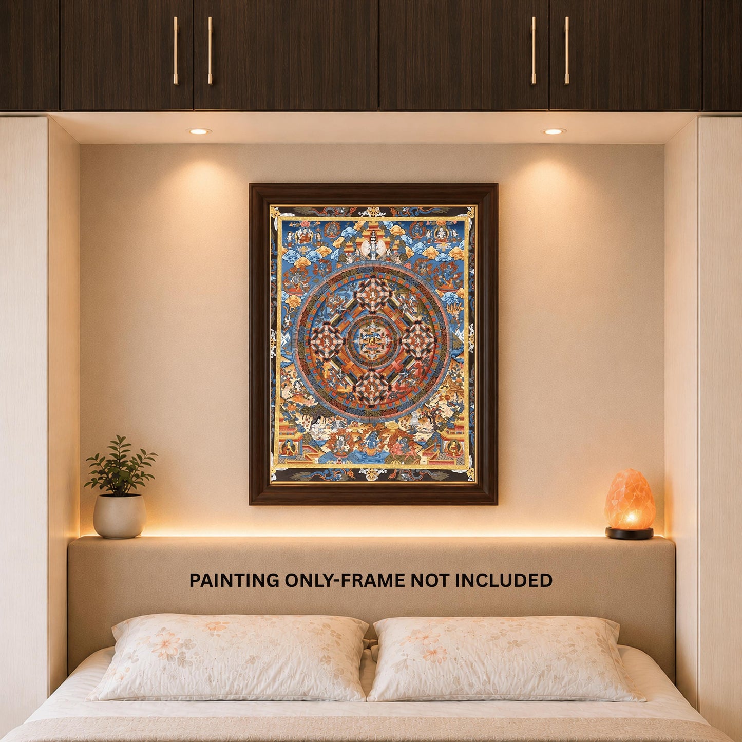 Buddha Life Mandala Thangka Painting – 24k Gold Tibetan Buddhist Art