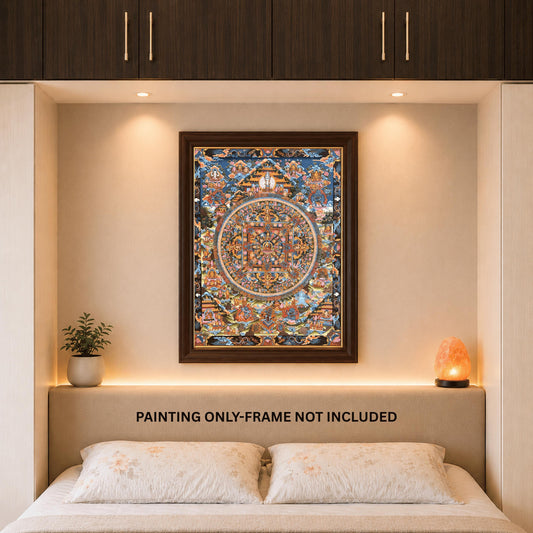 Hand-Painted Buddha Life Mandala Thangka – Tibetan Art