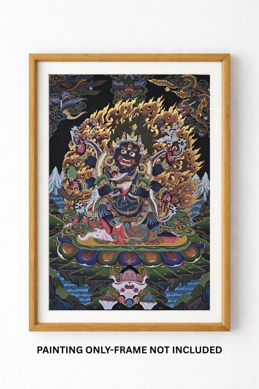 Six-Armed Mahakala Large Thangka | 24K Gold Tibetan Buddhist Art