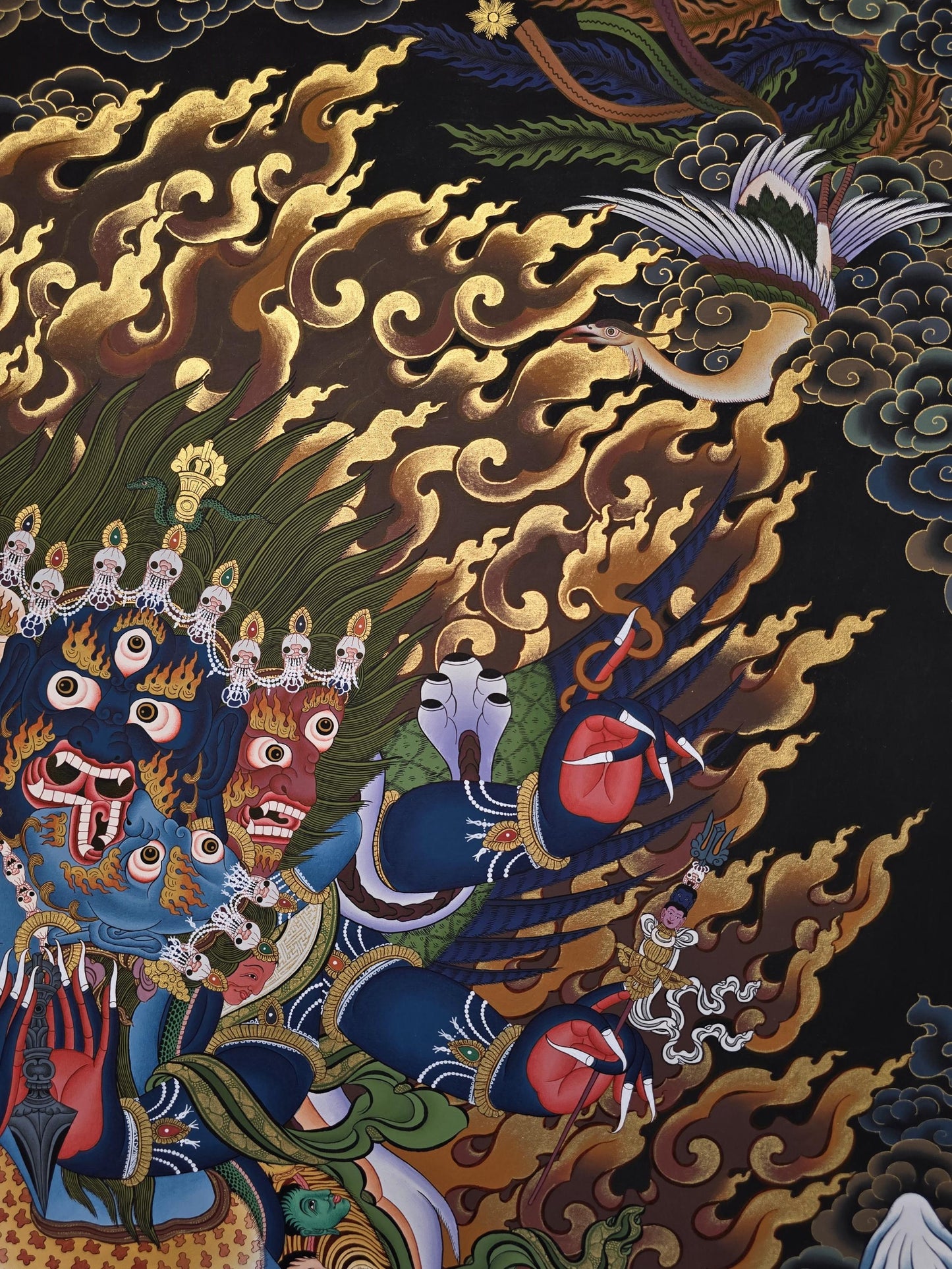 Vajrakilaya Thangka Painting | Wrathful Tantric Deity | Large Hand-Painted Tibetan Art | Fine Masterpiece