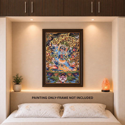 Vajrakilaya Thangka Painting | Wrathful Tantric Deity | Large Hand-Painted Tibetan Art | Fine Masterpiece
